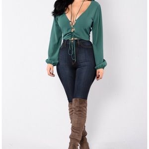 Hunter green blouse